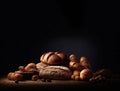 A Variety of Bread Loaves with Dark Space for Text Royalty Free Stock Photo