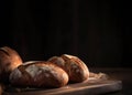A Variety of Bread Loaves with Dark Space for Text Royalty Free Stock Photo