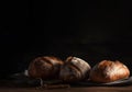 A Variety of Bread Loaves with Dark Space for Text Royalty Free Stock Photo