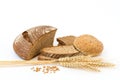 Variety of bread on white Royalty Free Stock Photo
