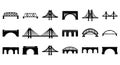 Variety of bridge designs and architectural styles, isolated on transparent background Royalty Free Stock Photo
