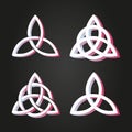 Variety of celtic triquetra set