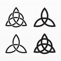 Variety of celtic triquetra set Royalty Free Stock Photo