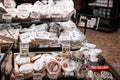 Variety of cheese products on shelves in a Safeway supermarket