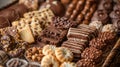 A variety of chocolates and cookies arranged on a platter. Royalty Free Stock Photo