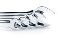 Variety of chrome wrenches Royalty Free Stock Photo