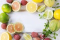 Variety of citrus fruits with tiger lemon Royalty Free Stock Photo