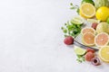 Variety of citrus fruits with tiger lemon Royalty Free Stock Photo