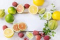 Variety of citrus fruits with tiger lemon Royalty Free Stock Photo