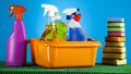 Variety of cleaning products Royalty Free Stock Photo