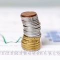 variety coins pile close up. High quality photo Royalty Free Stock Photo