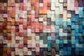 a variety of colored squares with muted tones