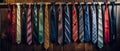 Variety of colored ties. Royalty Free Stock Photo