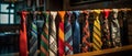 Variety of colored ties. Royalty Free Stock Photo