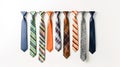 Variety of colored ties. Royalty Free Stock Photo