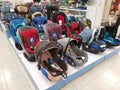 Variety of colorful baby carrier cot or basket is exhibited on display and sale