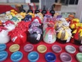 Variety of colorful china ceramic fruit and flower pots wine for display and sale