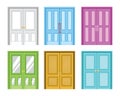 A Variety of Colorful Home Door Design Vector Illustration