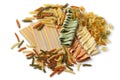 Variety of colorful Italian pasta Royalty Free Stock Photo