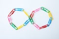 Variety of colorful paper clips