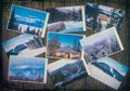 Colorful insta postcards. Winter holidays in the mountains