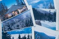 Colorful insta postcards. Winter holidays in the mountains