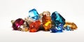 Variety of colorful precious gems.