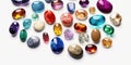 Variety of colorful precious gems.