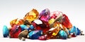 Variety of colorful precious gems.