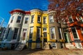 Variety of Colorful Row Homes in Hampden, Baltimore Maryland Royalty Free Stock Photo