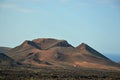 Variety of colors on the slope of volcanic remains