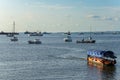 Variety of commercial and private ships and boats at harbor of Pointe-Noire