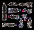 Variety of compressed plastic bottles