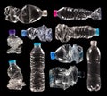 Variety of compressed plastic bottles