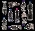 Variety of compressed plastic bottles