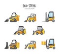 Variety of Construction Vehicles set Royalty Free Stock Photo