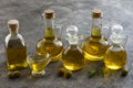 variety containers filled with olive oil. High quality photo