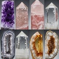 Variety of crystal and mineral specimens Royalty Free Stock Photo