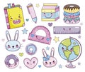 Variety of cute kawaii elements