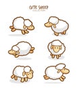 Variety of cute Sheeps cartoon