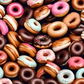 Variety of delicious doughnuts - ai generated image Royalty Free Stock Photo