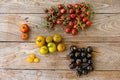 Variety of different rare tomatoes