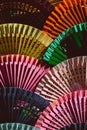 A variety of different Spanish hand fans on display for sale, Sevilla Seville , Andalucia, Spain Royalty Free Stock Photo