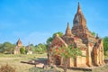 Temples in archaeological park in Bagan, Myanmar Royalty Free Stock Photo