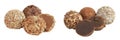 A variety of different truffles Isolated on a white background Royalty Free Stock Photo