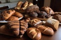 a variety of different types of bread, from sourdough and whole wheat to rye and challah Royalty Free Stock Photo