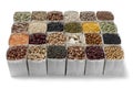 Variety of dried beans and lentils Royalty Free Stock Photo