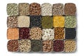 Variety of dried beans and lentils Royalty Free Stock Photo