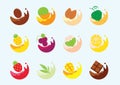 variety of drink flavor icon set Royalty Free Stock Photo