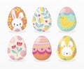 Variety of easter eggs set